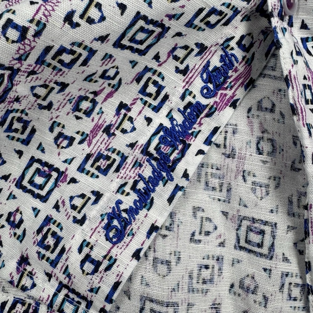 Robert Graham ButtonUp Classic Fit Shirt Mens 2XL Purple/White Linen Blend NWT - Picture 9 of 12